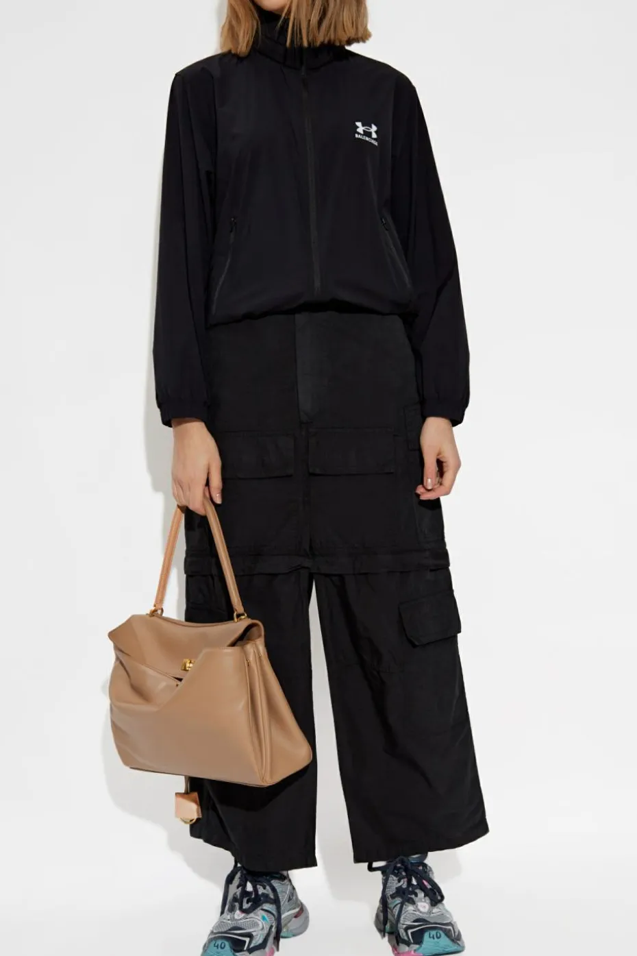 Balenciaga BLACK Jacket with hood hidden in collar