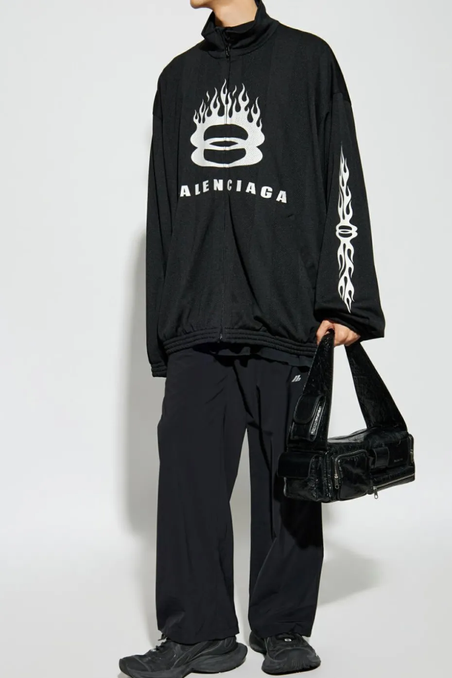 Balenciaga BLACK Jacket with printed logo
