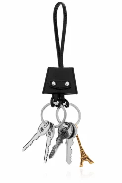 Balenciaga BLACK Keychain with Eiffel Tower pendant