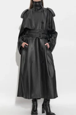 Balenciaga BLACK Lambskin trench coat