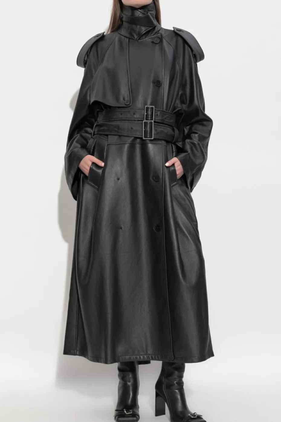 Balenciaga BLACK Lambskin trench coat