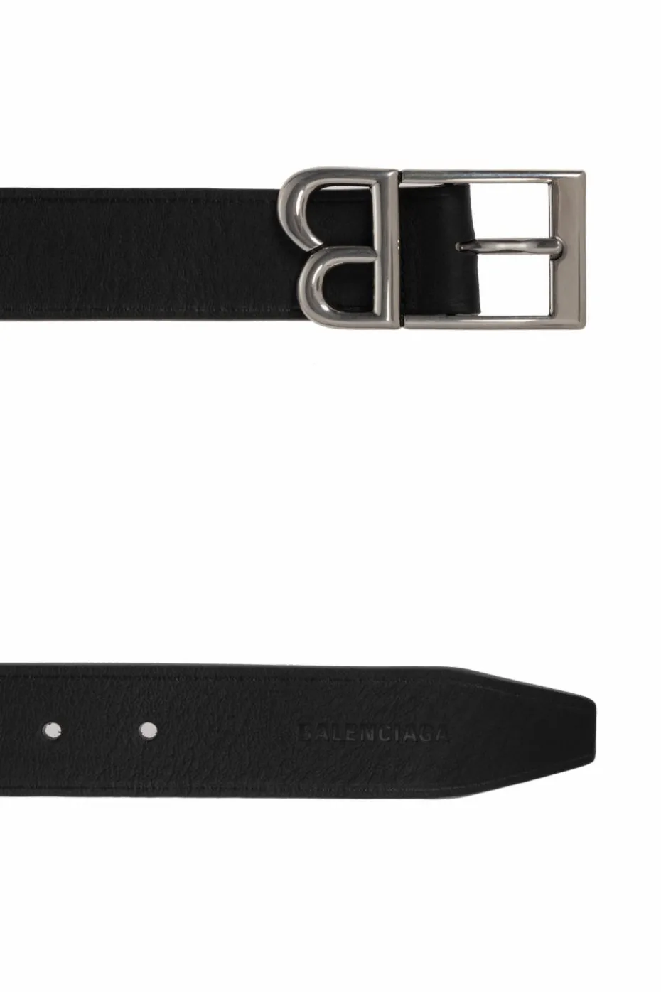 Balenciaga BLACK Leather belt with logo
