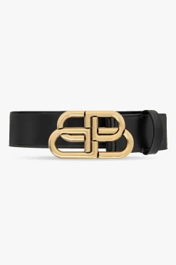 Balenciaga BLACK Leather belt with logo