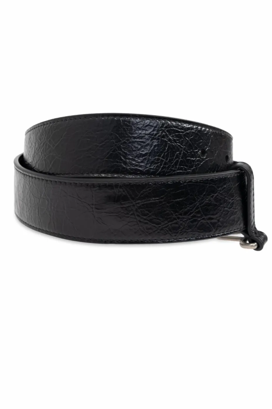 Balenciaga BLACK Leather belt with chain