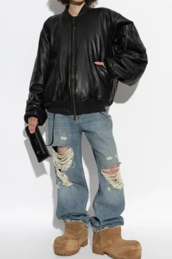 Balenciaga BLACK Leather jacket type bomber
