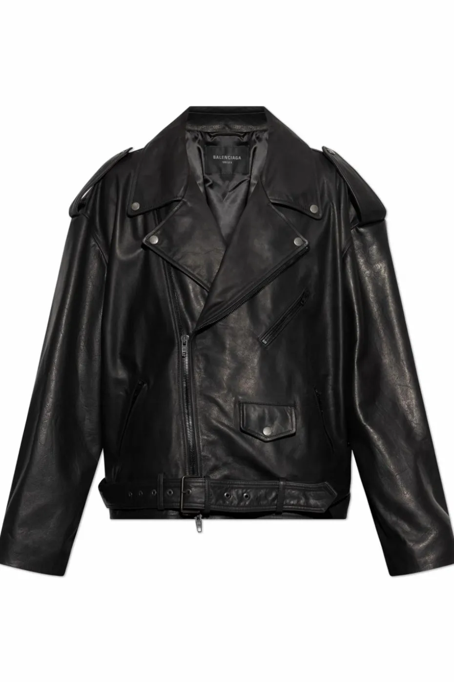 Balenciaga BLACK Leather jacket with a loose fit