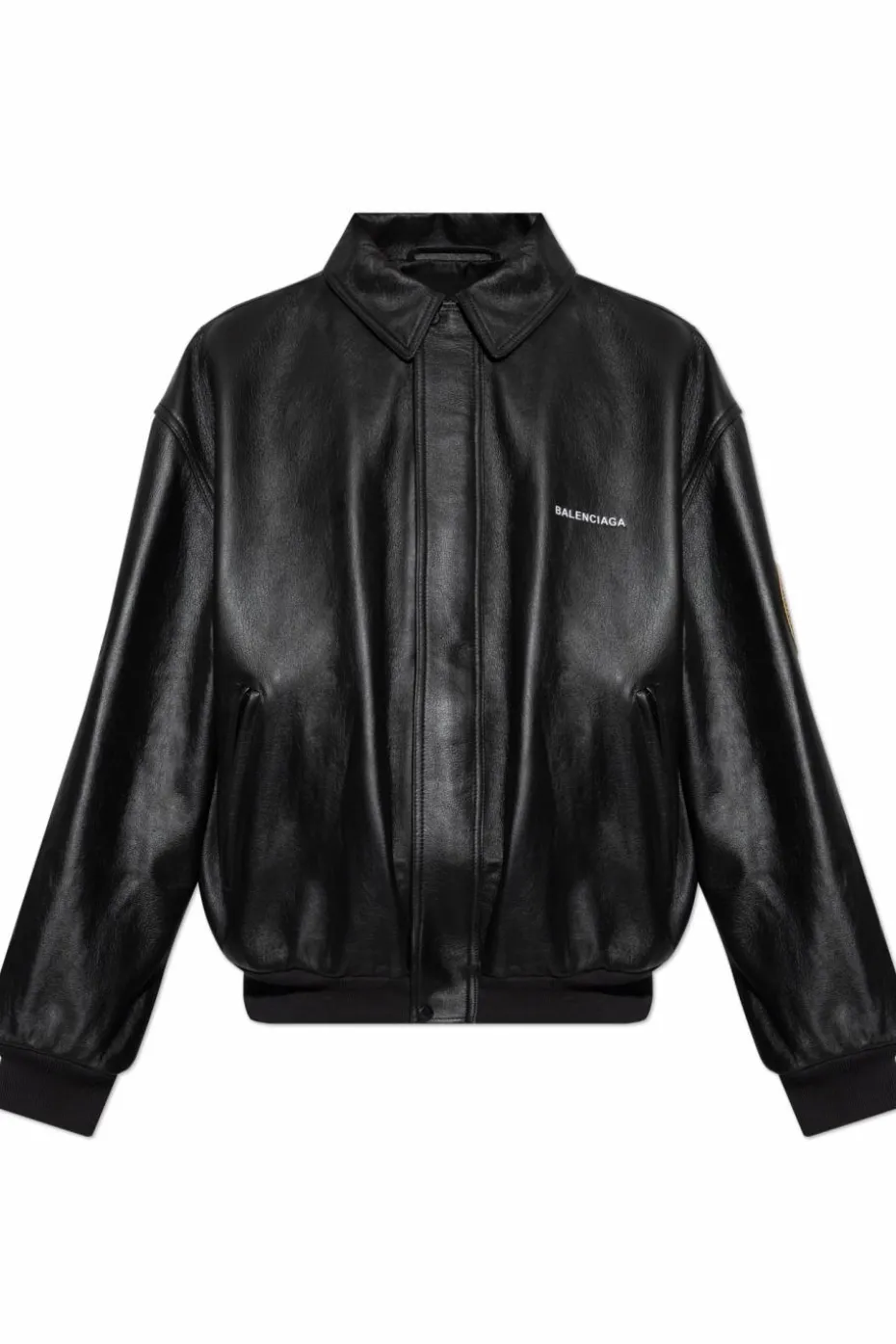 Balenciaga BLACK Leather jacket with patch