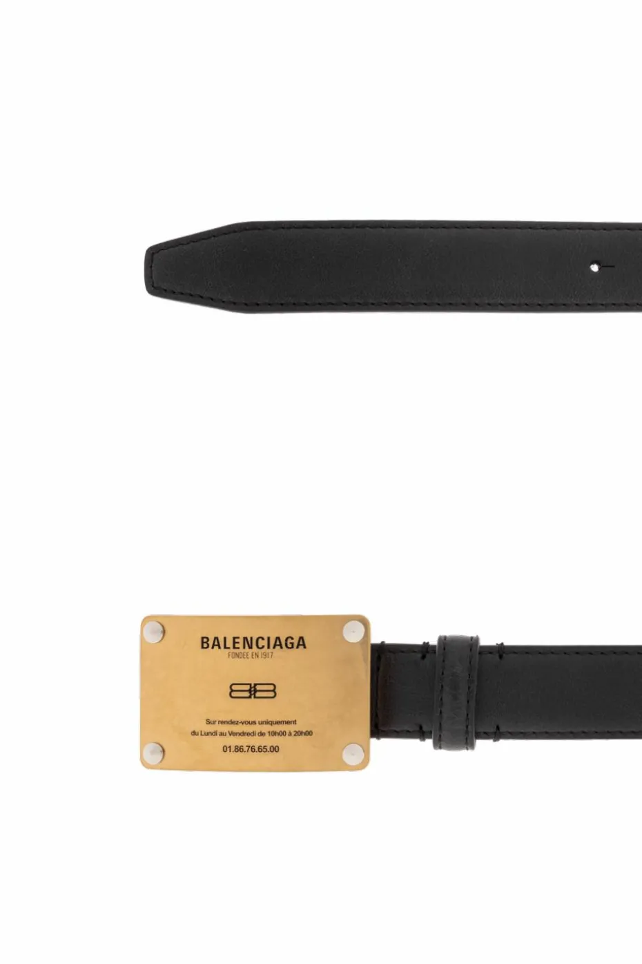 Balenciaga BLACK Leather belt with logo