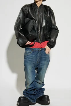 Balenciaga BLACK Leather bomber jacket
