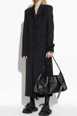 Balenciaga BLACK Long coat with vintage effect