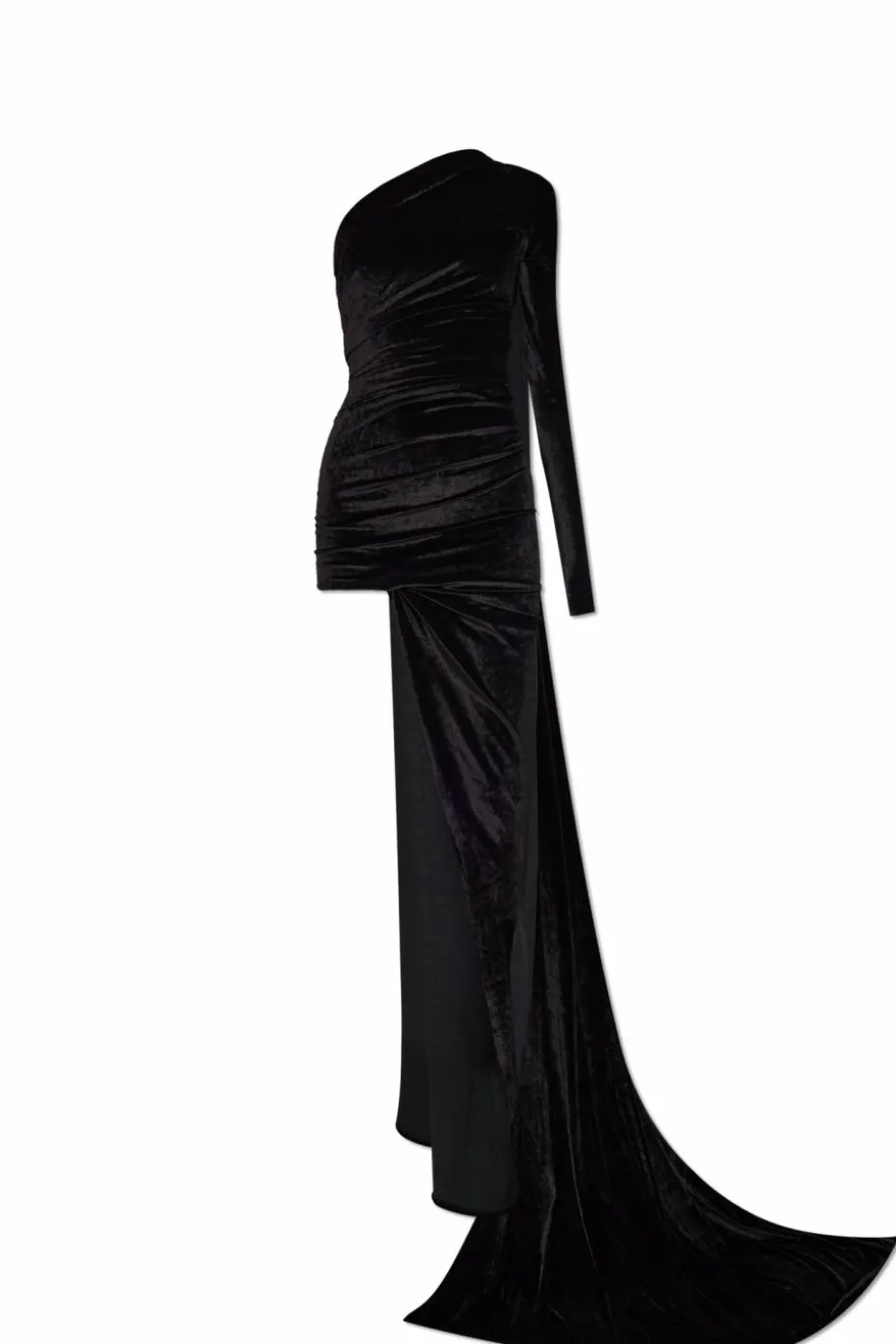 Balenciaga BLACK Long dress with an asymmetrical cut