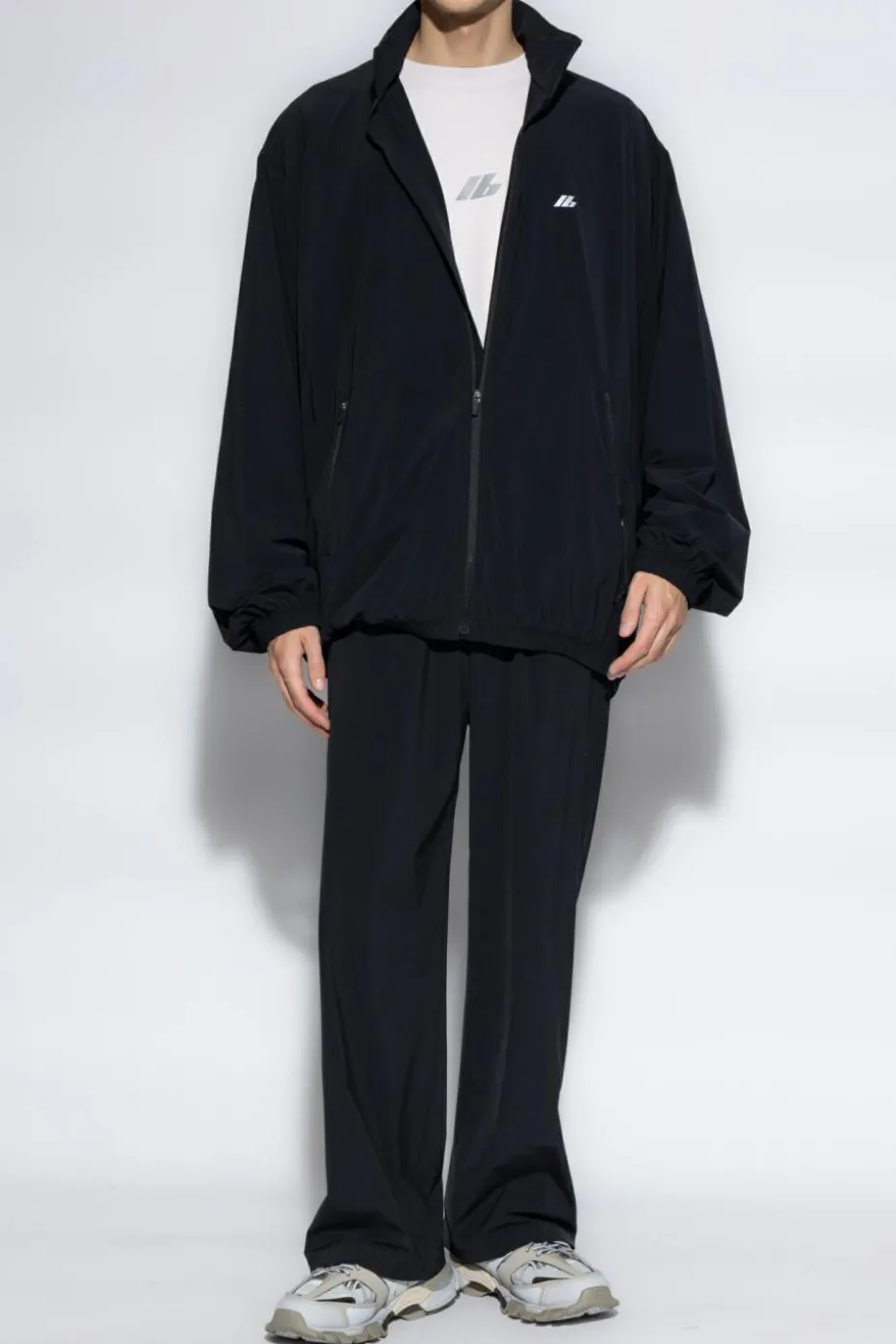 Balenciaga BLACK Nylon trousers with printed logo