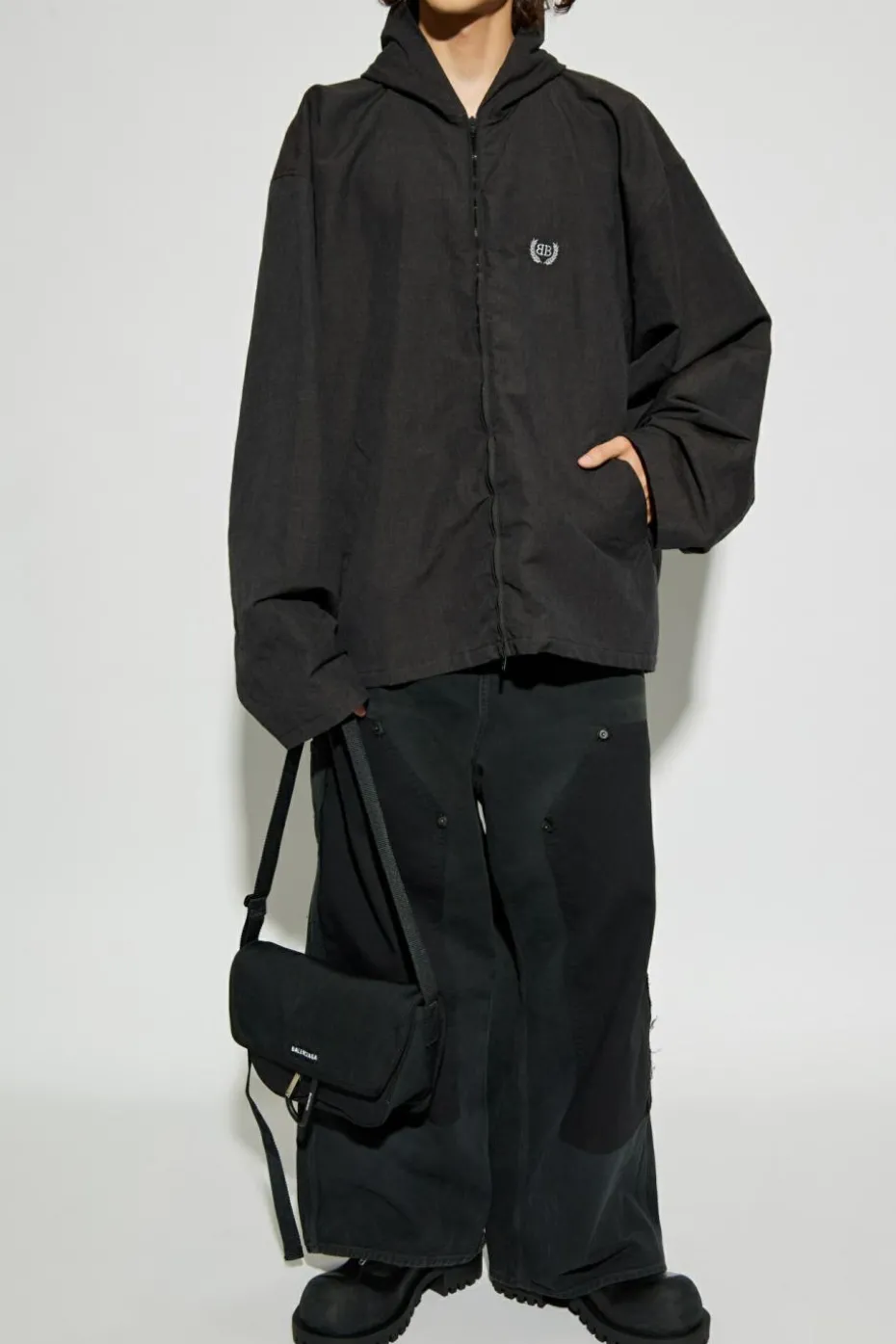 Balenciaga BLACK Oversize jacket with hood