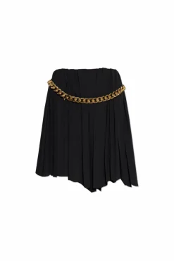 Balenciaga BLACK Pleated skirt with chain
