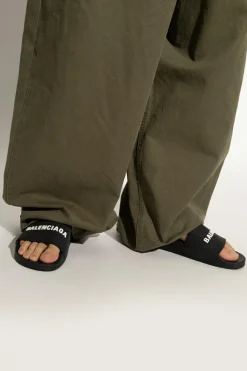 Balenciaga BLACK ‘Pool’ slides with logo
