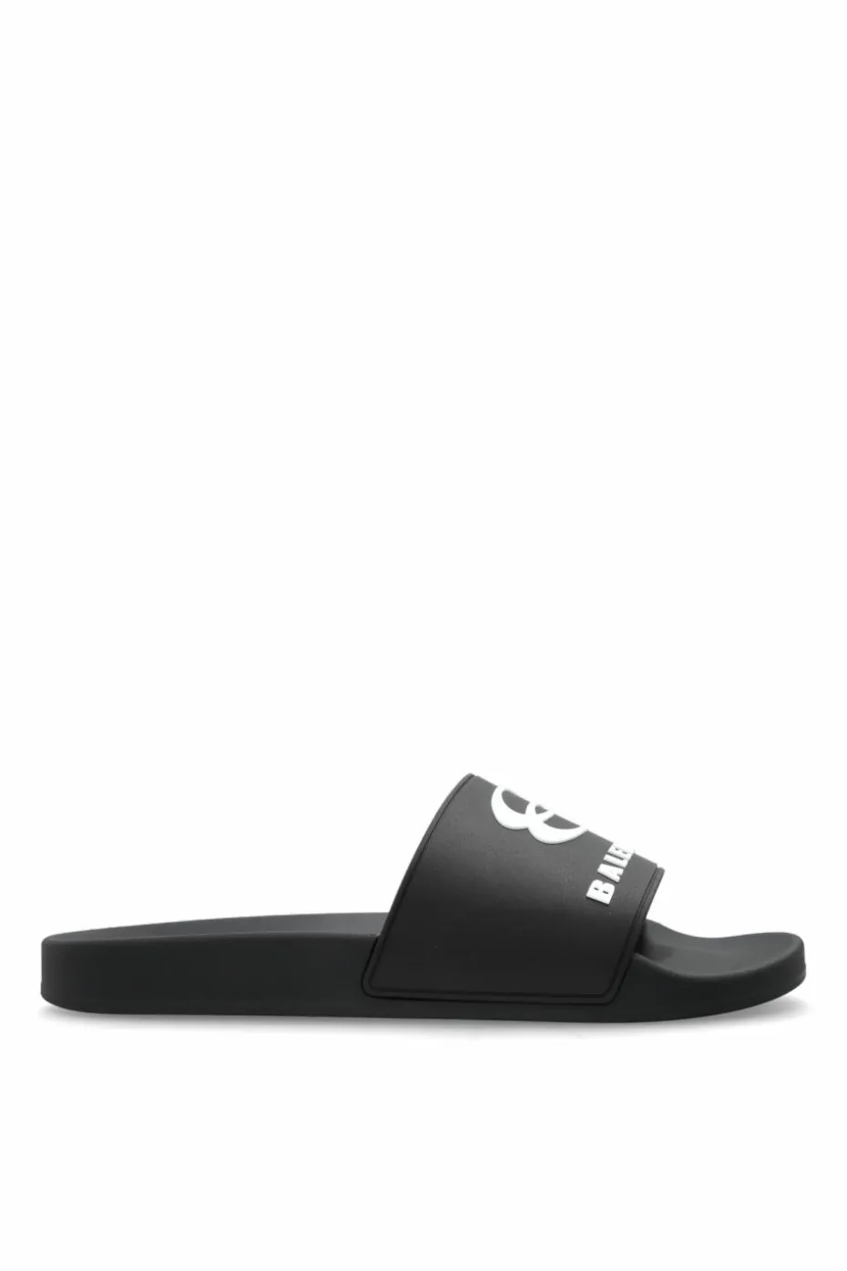 Balenciaga BLACK Rubber slides with logo