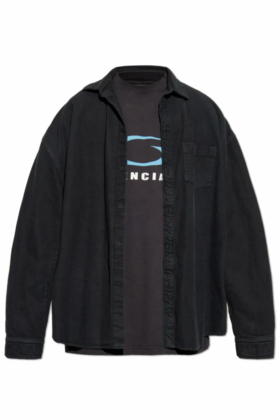 Balenciaga BLACK Shirt with sewn-in T-shirt