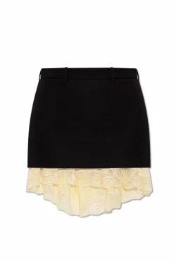 Balenciaga BLACK Short skirt with lace insert