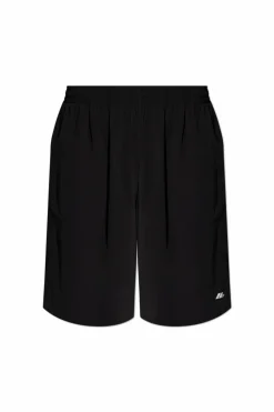Balenciaga BLACK Shorts with Printed Logo