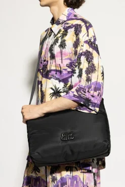Balenciaga BLACK Shoulder bag with logo-shaped appliqué