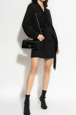 Balenciaga BLACK Silk blouse with tie-neck