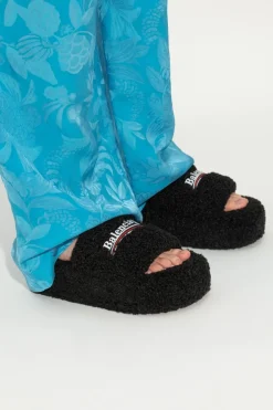 Balenciaga BLACK Slides with logo