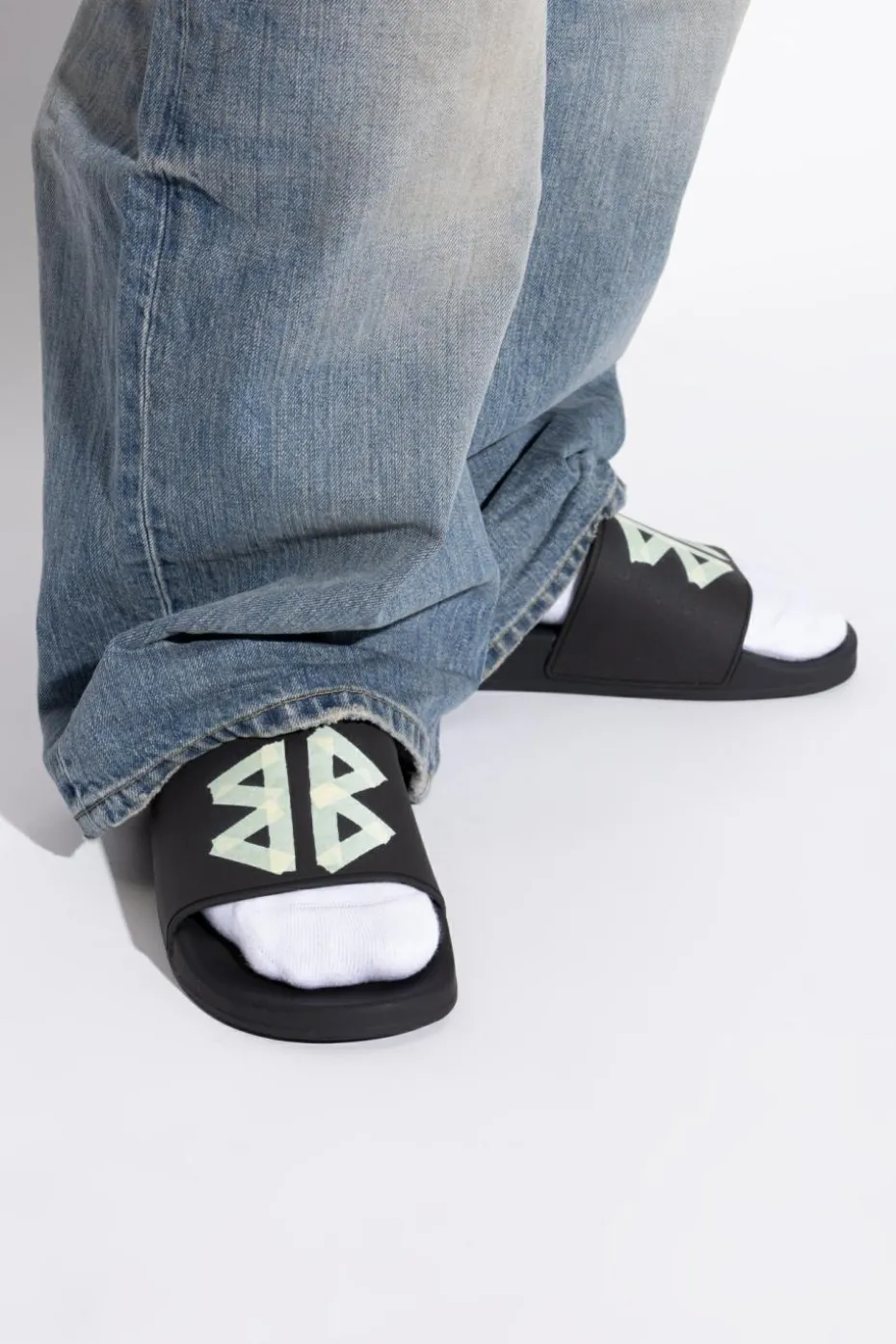 Balenciaga BLACK Slides with logo