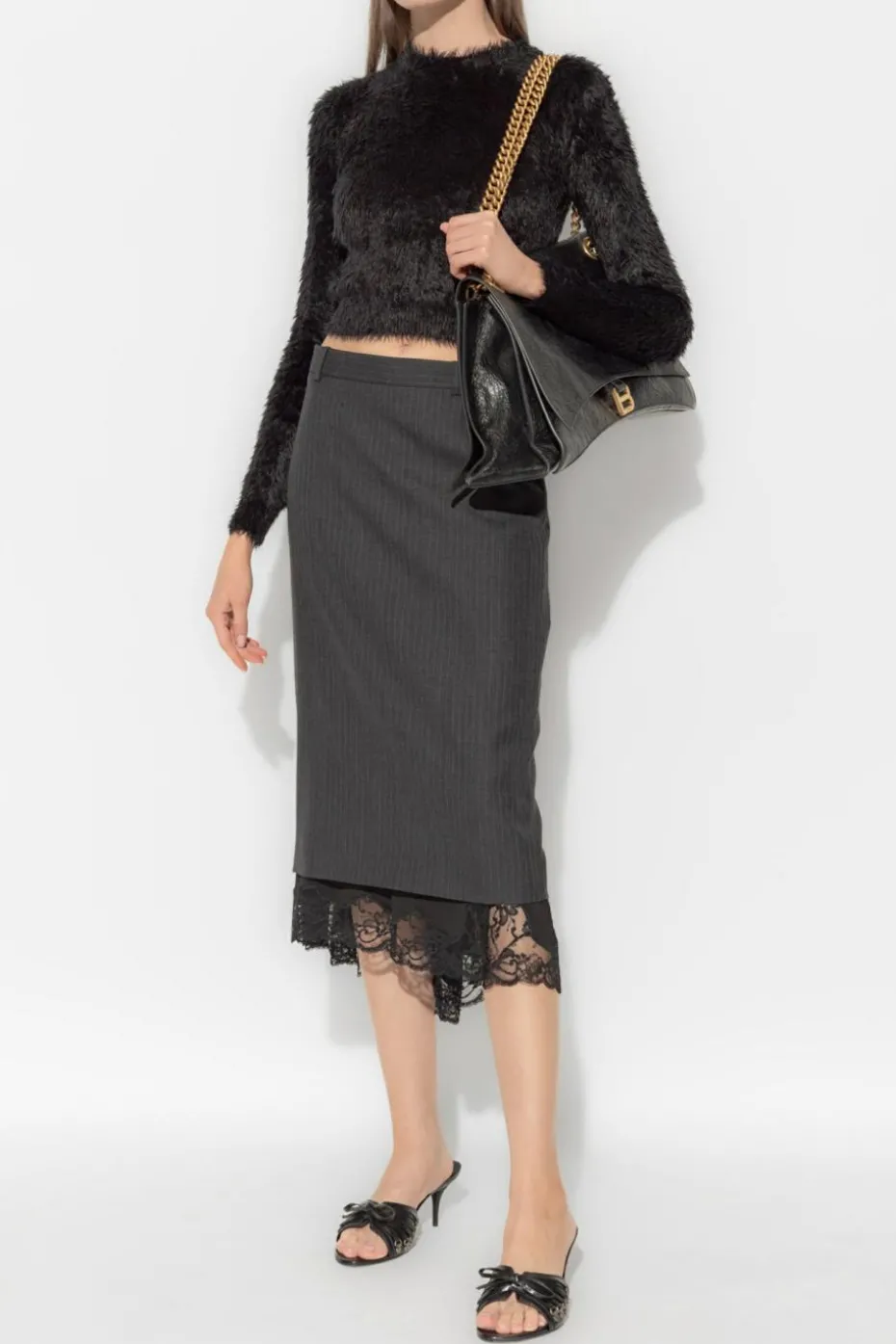 Balenciaga BLACK Sweater with Decorative Trim