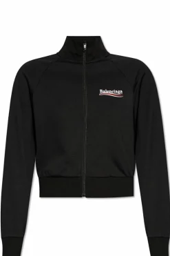 Balenciaga BLACK Sweatshirt with stand-up collar