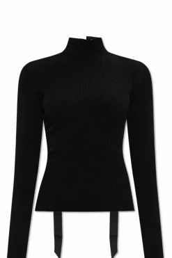 Balenciaga BLACK Top with decorative ribbon weaving