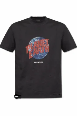Balenciaga BLACK T-shirt with vintage effect