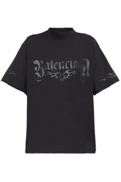Balenciaga BLACK T-shirt with print