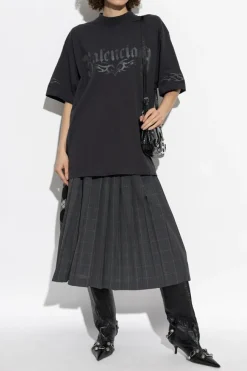 Balenciaga BLACK T-shirt with print
