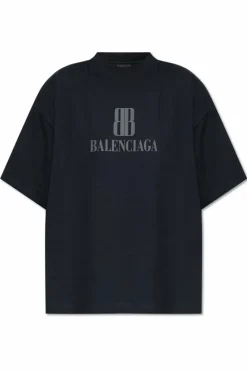 Balenciaga BLACK T-shirt with logo
