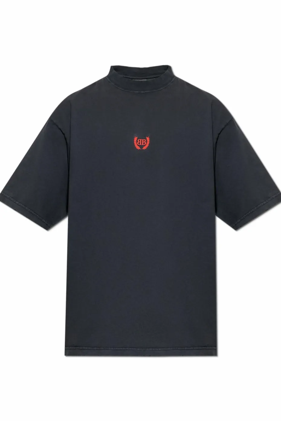 Balenciaga BLACK T-shirt with embroidered logo