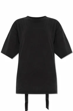 Balenciaga BLACK T-shirt with ribbon laced at the back