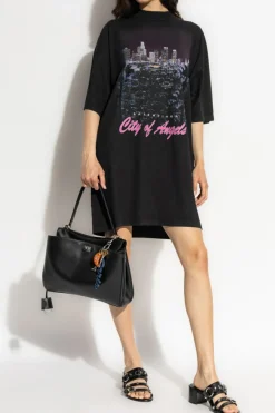 Balenciaga BLACK T-shirt with colorful print