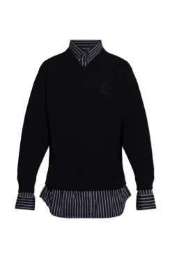 Balenciaga BLACK V-neck sweater