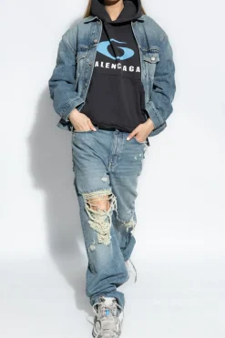 Balenciaga BLUE Denim jacket with vintage effect