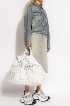 Balenciaga BLUE Denim jacket with logo