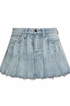 Balenciaga BLUE Denim pleated skirt