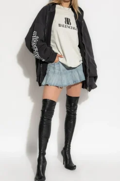 Balenciaga BLUE Denim pleated skirt