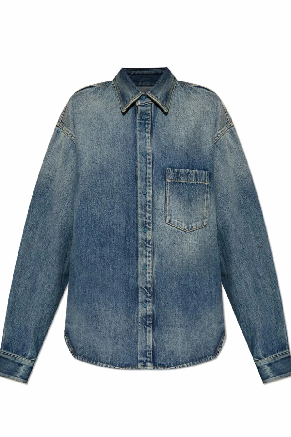 Balenciaga BLUE Denim shirt with vintage effect