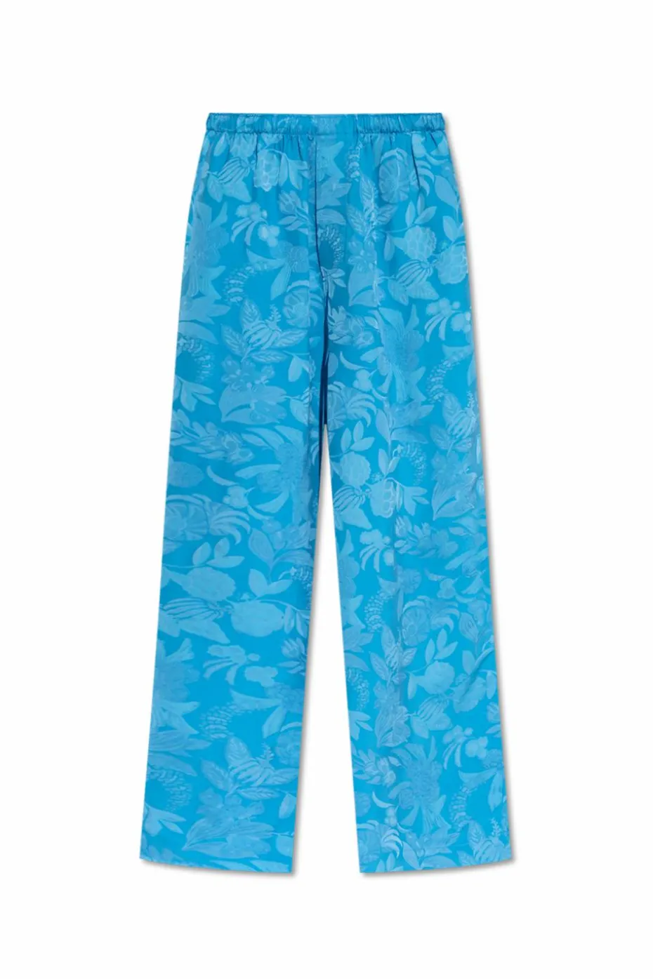 Balenciaga BLUE Loose-fit pants with floral motif