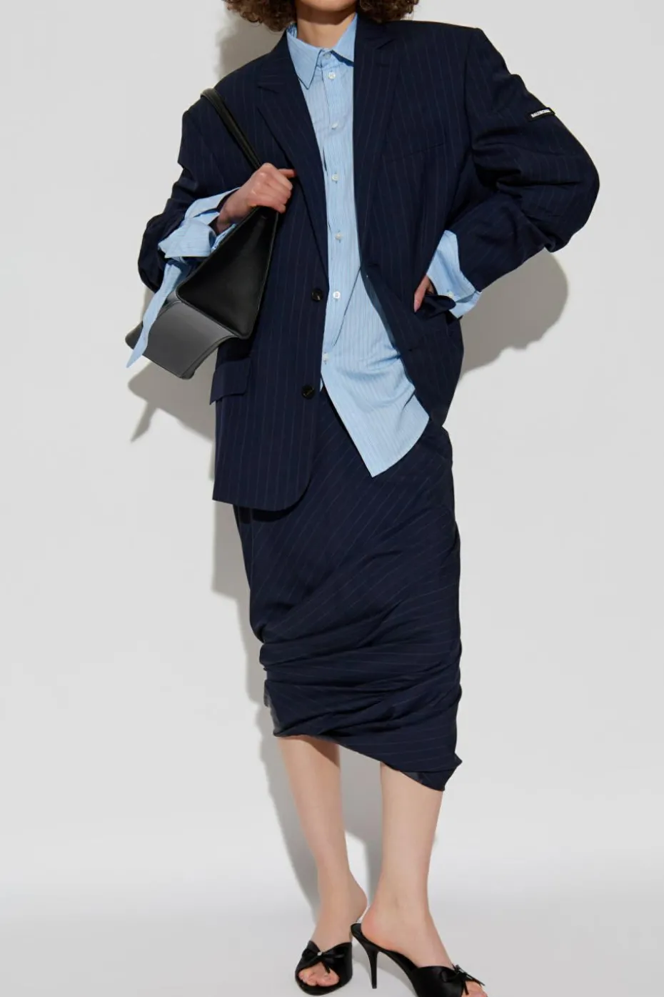 Balenciaga BLUE Shirt with stripe pattern