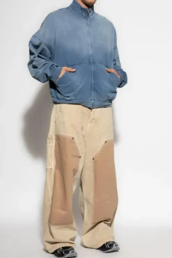 Balenciaga BLUE Sweatshirt with stand-up collar