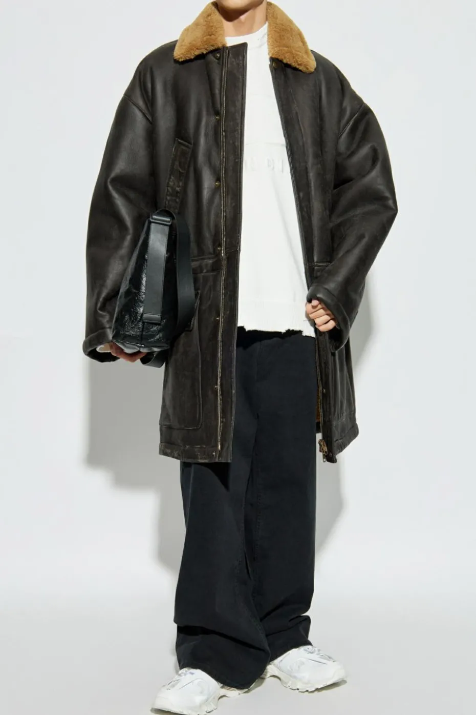 Balenciaga BROWN Lambskin Shearling Coat