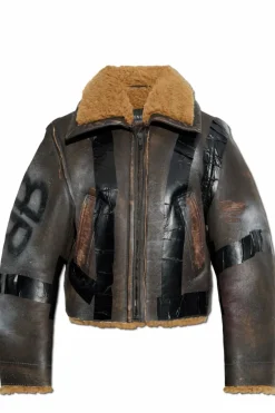 Balenciaga BROWN Shearling coat with vintage effect