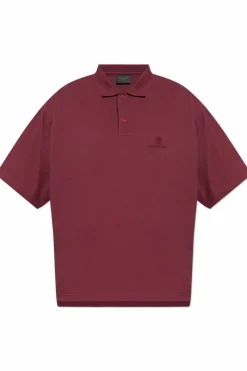 Balenciaga BURGUNDY Polo with embroidered logo