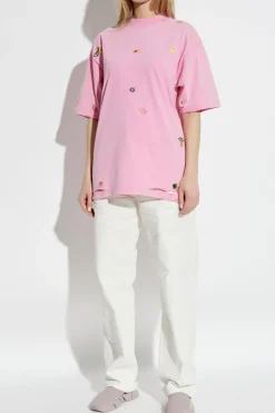 Balenciaga cream Jeans with logo